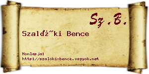 Szalóki Bence névjegykártya