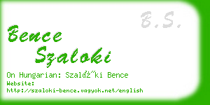 bence szaloki business card